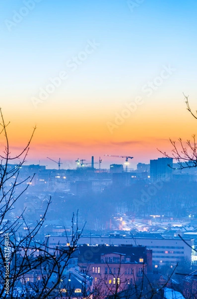 Obraz Lviv city scape during the sunset