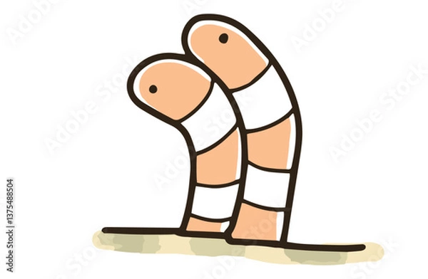 Fototapeta 手描き風ニシキアナゴ【海の生き物】