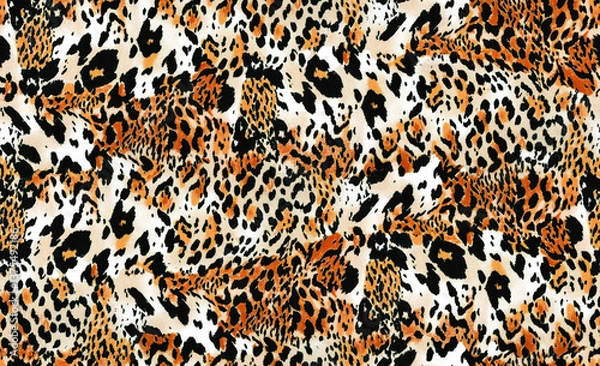 Fototapeta african fabric leopard pattern print texture