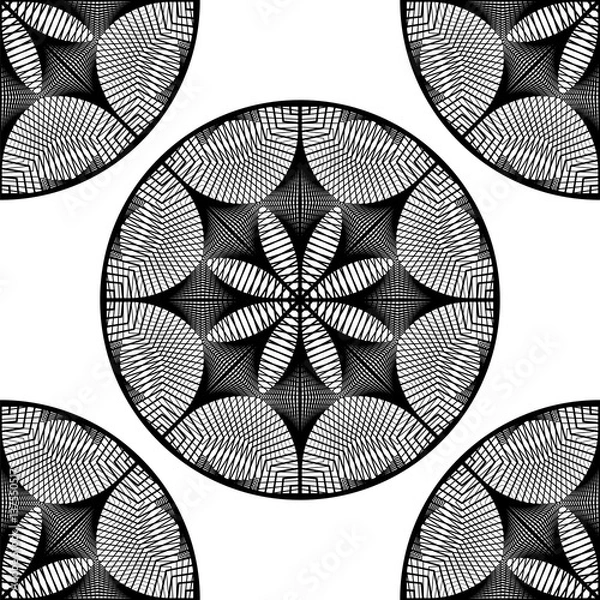 Fototapeta Design seamless monochrome grid textured background