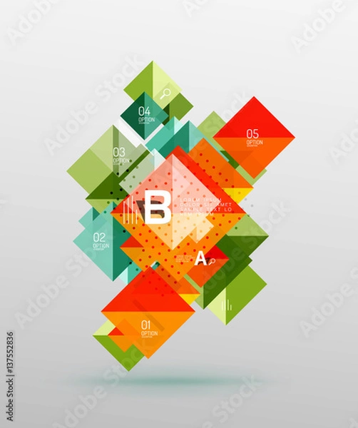 Fototapeta Vector square abstract background