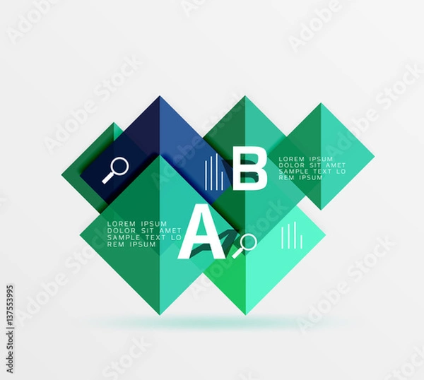 Fototapeta Geometric square and triangle template