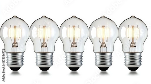 Fototapeta This image captures beautifully designed vintage bulbs glowing softly, enhancing spaces with warm light while showcasing a blend of nostalgia and modernity in home decor.