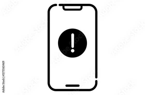 Obraz 注意をイメージしたビックリマークが表示されているスマホのアイコン