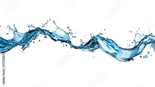 Fototapeta A realistic water ripple effect, isolated on transparent background, PNG file.