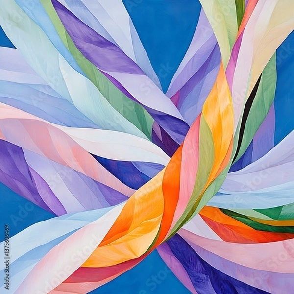 Fototapeta Vibrant colorful abstract painting featuring bold brush strokes and dynamic color combinations