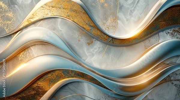 Fototapeta Elegant white and gold marble. The perfect backdrop for your next project.