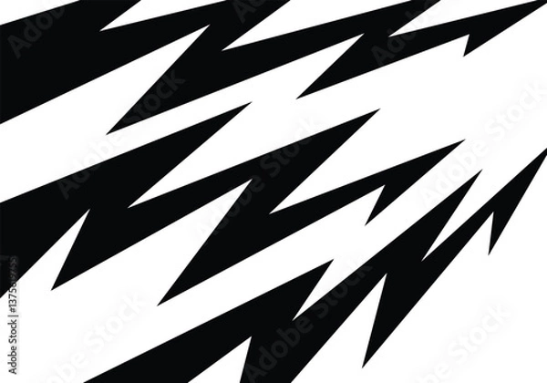 Obraz Abstract black and white background with spikes and zigzag line pattern work