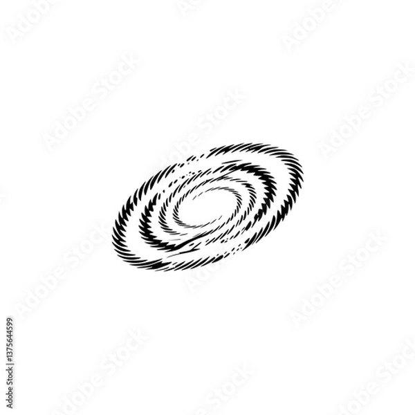 Fototapeta Abstract Spiral Galaxy in Negative Space - Minimalist Design