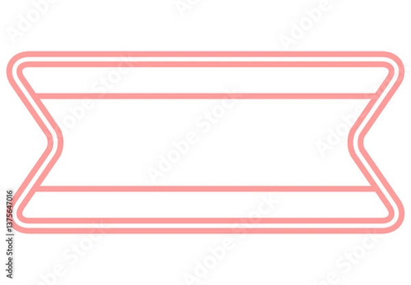 Fototapeta ピンクのリボン型の見出しフレーム背景