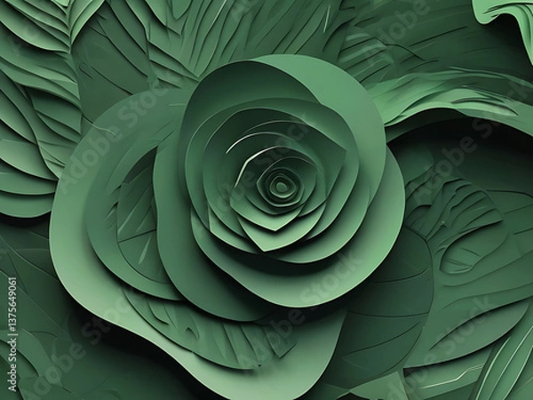 Fototapeta Abstract 3D Paper Carve Artwork