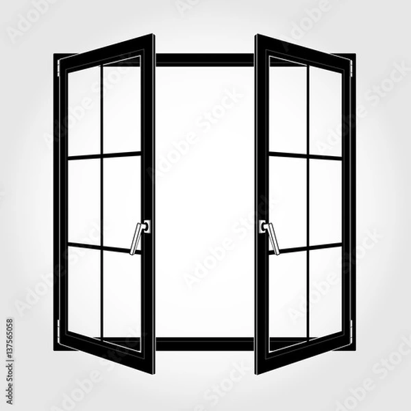 Fototapeta Opened black window icon vector eps 10