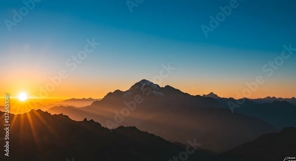 Obraz sunset in the mountains