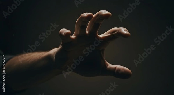 Obraz hands on black background