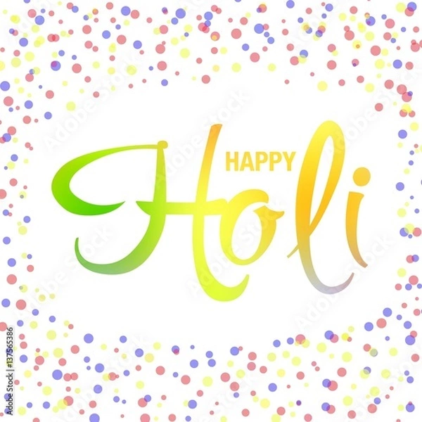 Fototapeta vector illustration with Happy Holi greeting card. Happy Holi colorful poster. Happy Holi colorful background