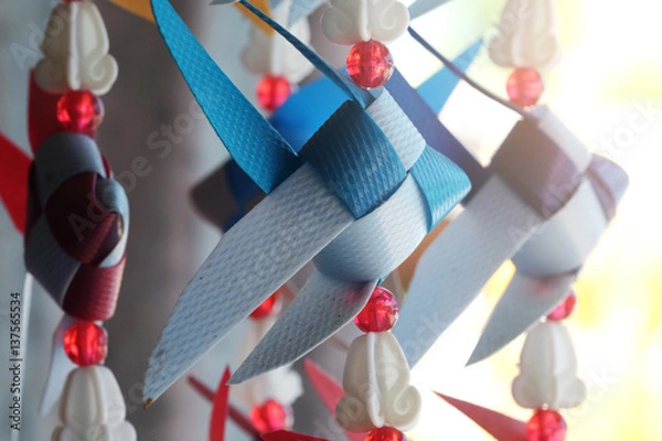 Obraz plaided bamboo fish is artificial by plastic