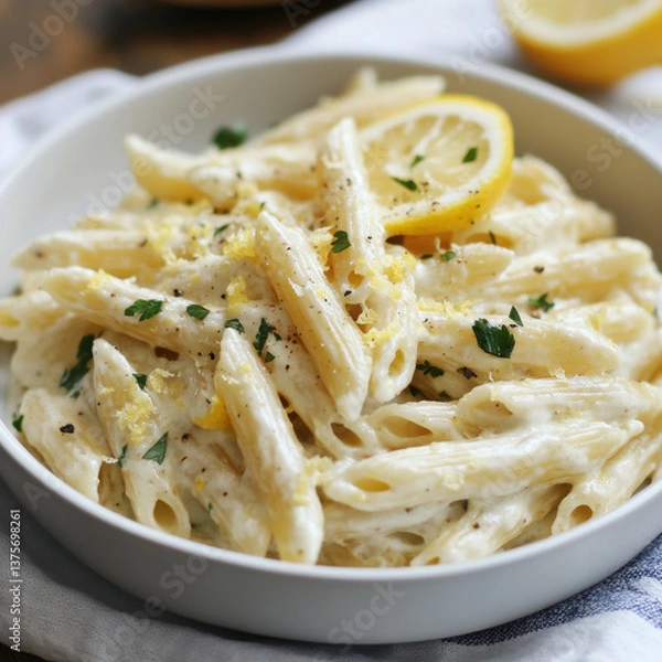 Fototapeta Creamy Lemon Pasta