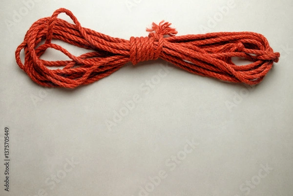 Fototapeta Natural jute rope used in traditional Japanese shibari practices for bondage art