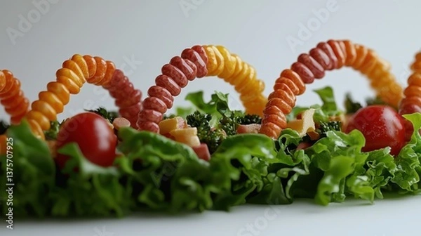 Fototapeta DNA testing kit for customized nutrition symbolizing genetic-based diets
