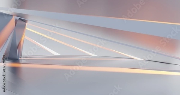 Obraz Architecture background geometric arched interior 3d render