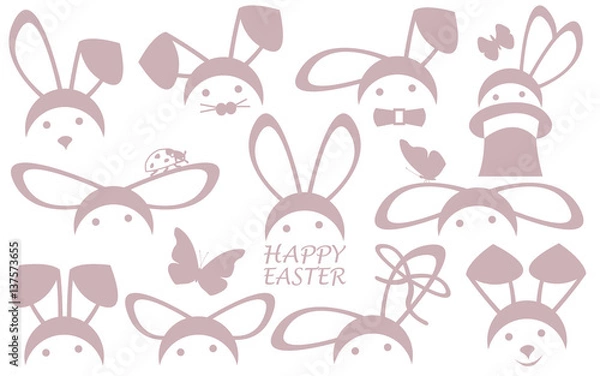 Fototapeta Easter bunny ears vector illustration