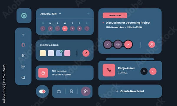 Fototapeta User Interface Dashboard Design Element for Web