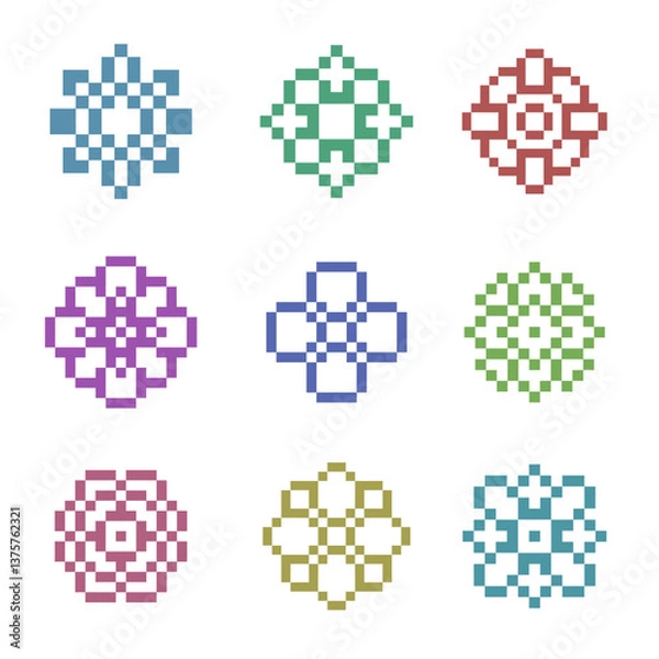 Obraz abstract shape retro pixel art