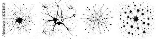 Fototapeta Intricate designs of interconnected neurons illustrating neural networks and brain connectivity