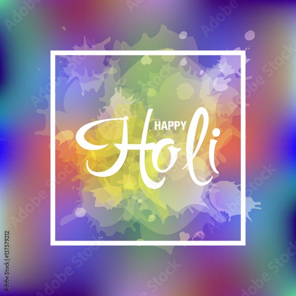 Fototapeta vector illustration with Happy Holi greeting card. Happy Holi colorful poster. Happy Holi colorful background