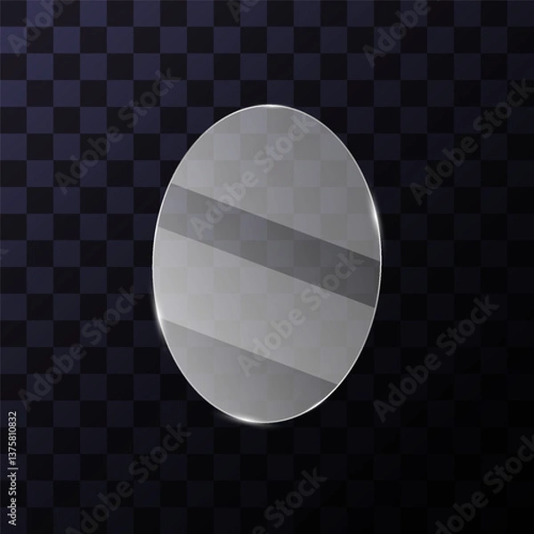 Fototapeta Flat glass plate, transparent banners, realistic screen glass, window mockup, clear glass showcase