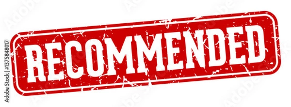 Fototapeta recommended rectangular sign. recommended stamp