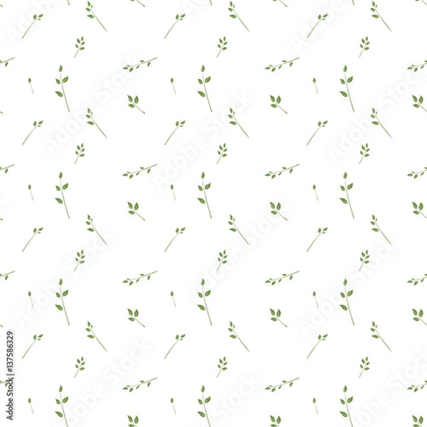Fototapeta Thin spring branches seamless pattern.