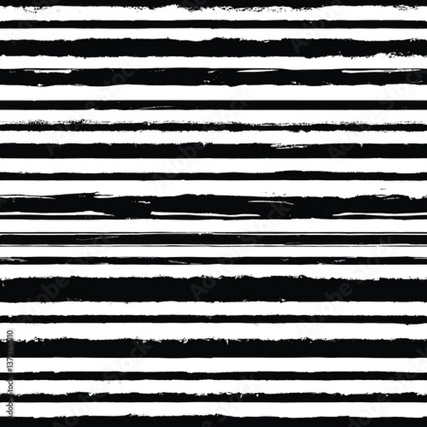 Obraz Seamless pattern, horizontal grunge stripes, rough vector background