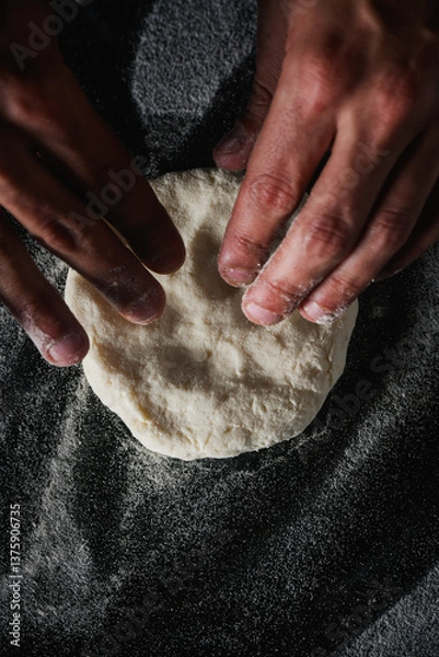 Obraz hands preparing dough