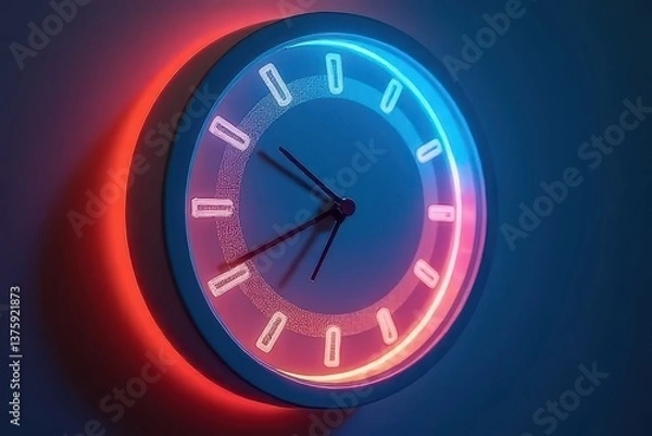Fototapeta Temperature-Responsive Timepiece with Changing Colors