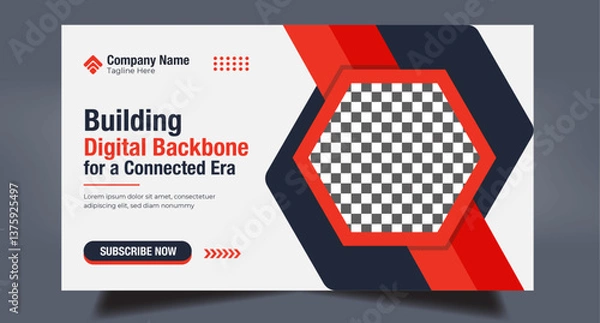 Fototapeta video cover template youtube thumbnail template design for youtube videos video thumbnail
