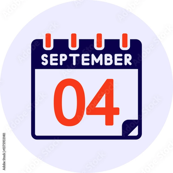 Obraz 4 September Vector Icon Design