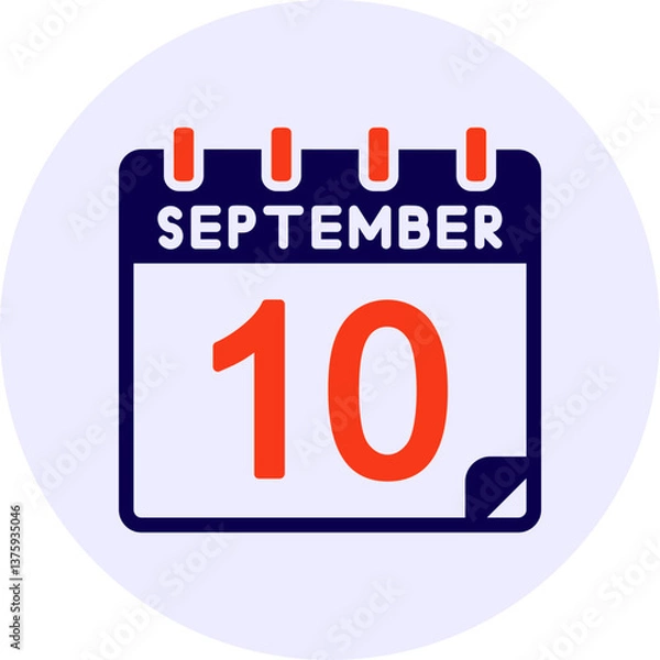 Obraz 10 September Vector Icon Design