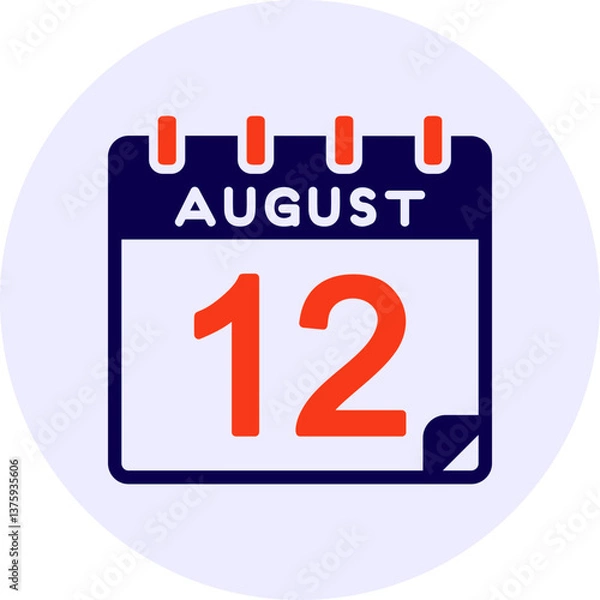 Obraz 12 August Vector Icon Design