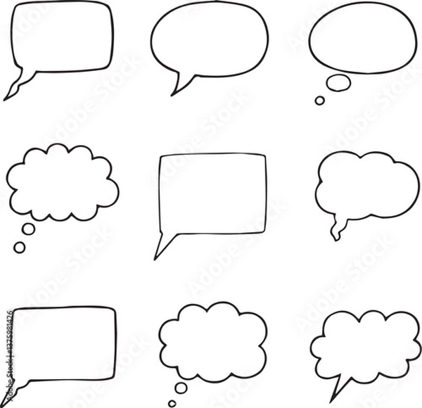 Obraz  Hand drawn Speech Bubbles Illustrations