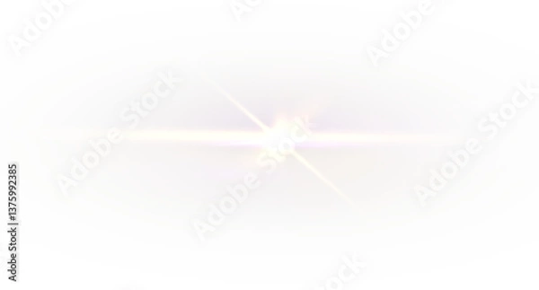 Fototapeta Stadium png spotlight with light effect, lens explosion, and sunlight glow. Beam from the sun, glowing and transparent star glare. Futuristic ray, bokeh flare, luxury shiny shine, vector sparkle png