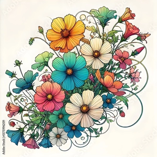 Obraz abstract floral background