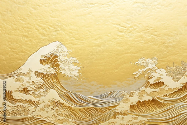 Obraz 金箔　波.Generative AI
