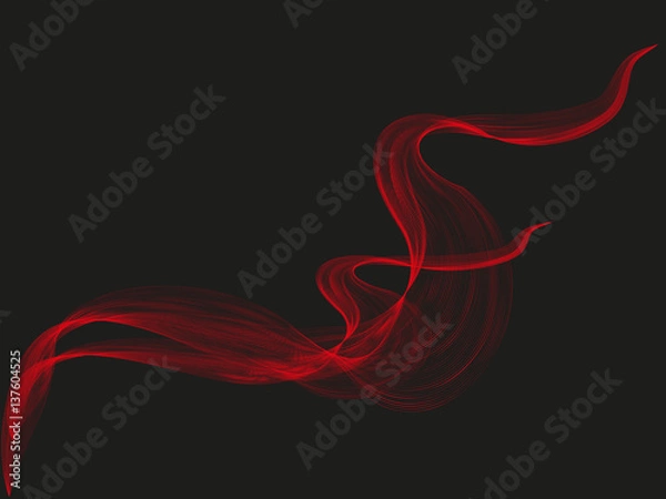 Fototapeta Abstract vector black background with red smoke