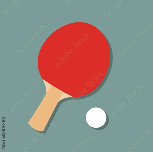 Fototapeta Ping Pong racket and balls,