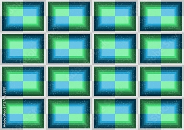 Obraz Abstract cube green blue block pattern