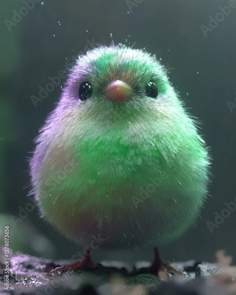 Fototapeta **a cheeky fat bird.AI generated 