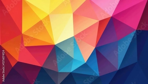 Fototapeta Abstract geometric shapes, vibrant color palette, modern style, geometric, clean, trendy