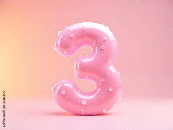 Fototapeta 3d rendering digital font big sale event countdown concept element