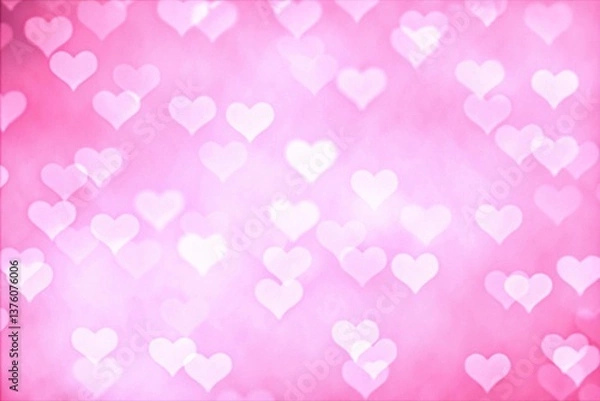 Fototapeta Lovely Pink Hearts Background with a Soft Blurred Effect Background  
